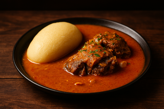 Foutou Banane - Sauce Tomate