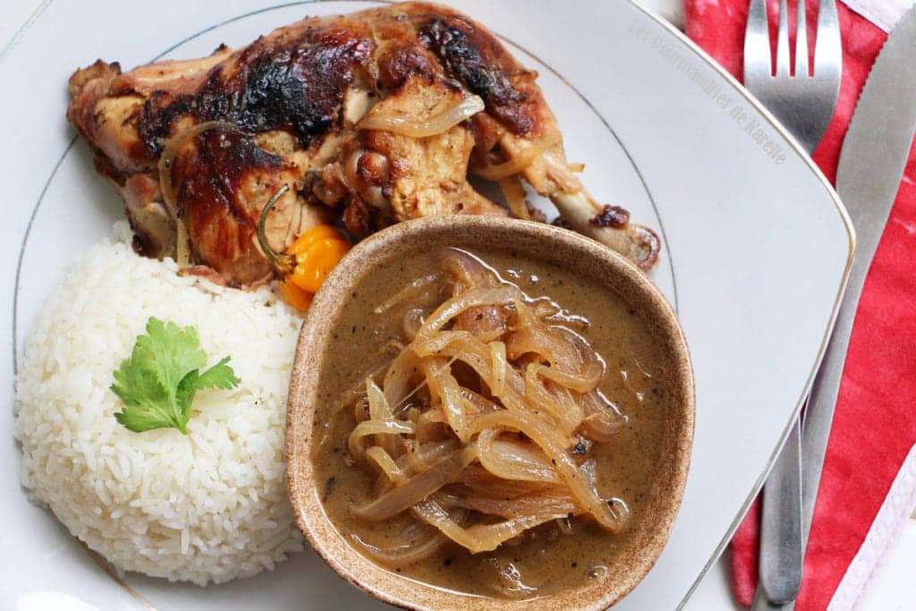 Home cuisse de poulet yassa riz blanc